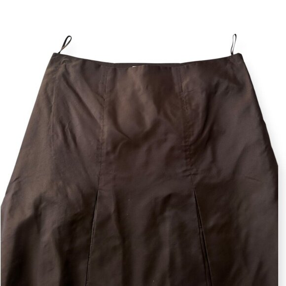 Prada Brown Silk Pleated Skirt, Size 44 Italy - Picture 6 of 14